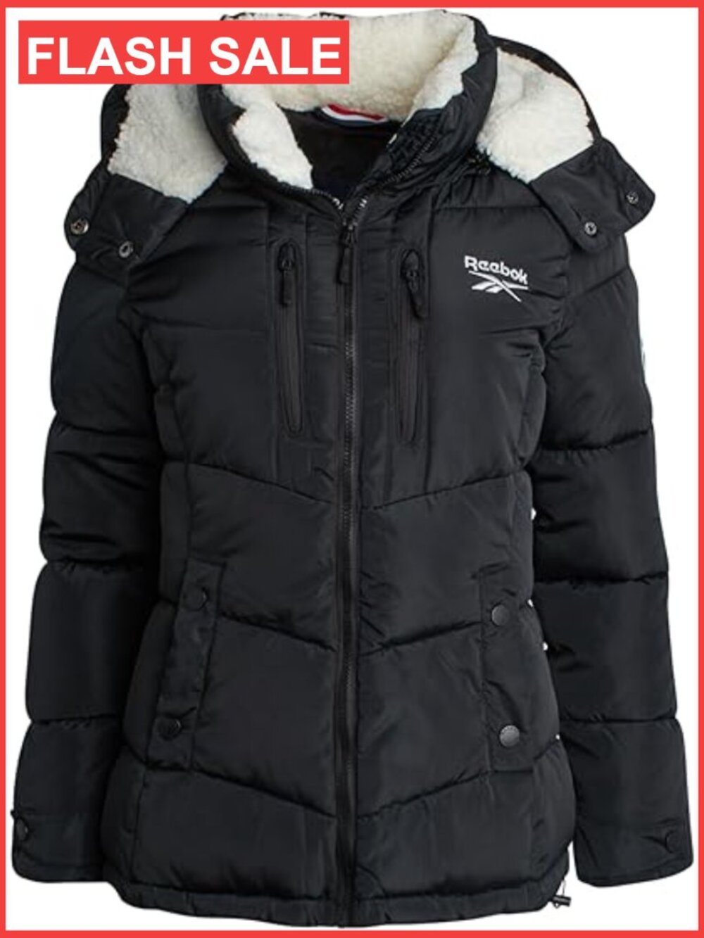 Heavyweight Puffer Jacket with Faux Fur Trim Hood